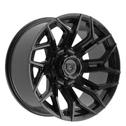 GEAR OFF ROAD 776B 20X9 GLOSS BLACK/MILLED ACCENTS